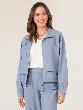 Long Sleeve Double Layer Zip Front Bomber Jacket