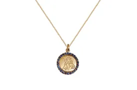 Medal Divine Shepherdes | Divina Pastora Gold & Blue Sapphires