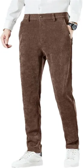 Men's Classic Pants Autumn Casual Corduroy Pants High Waist Trousers Male Business Korean Solid Slim Fit Man Pants