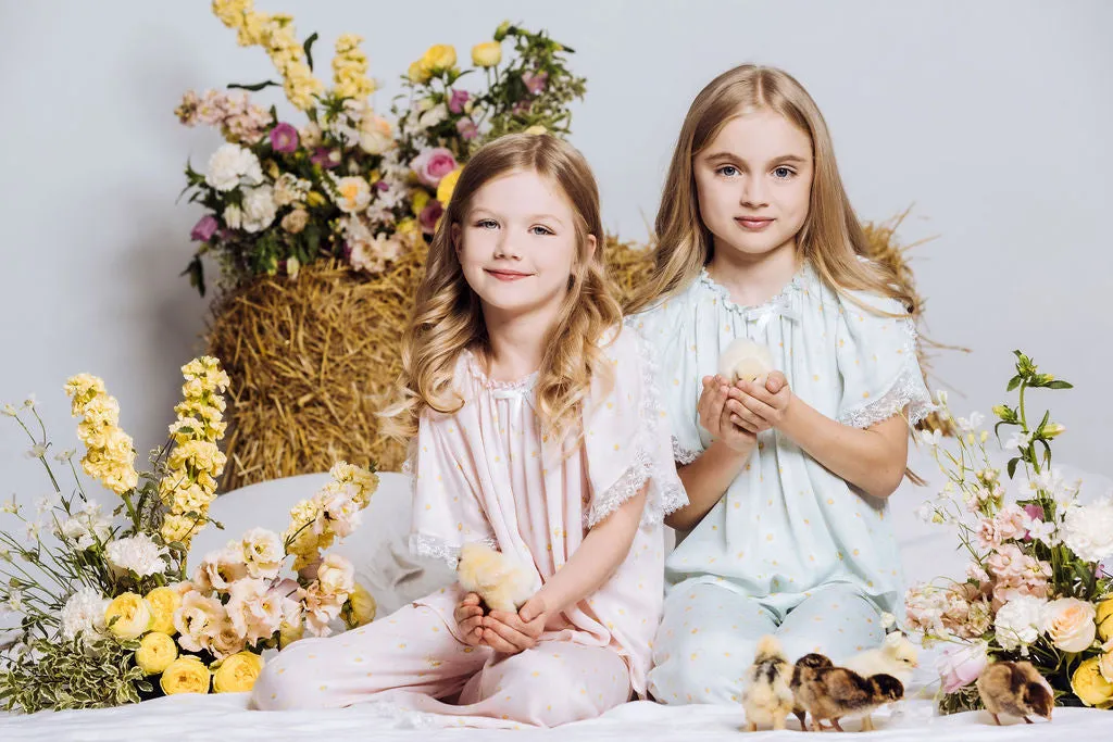 MILANA - GIRLS VISCOSE PYJAMA PINK DAISY PRINT