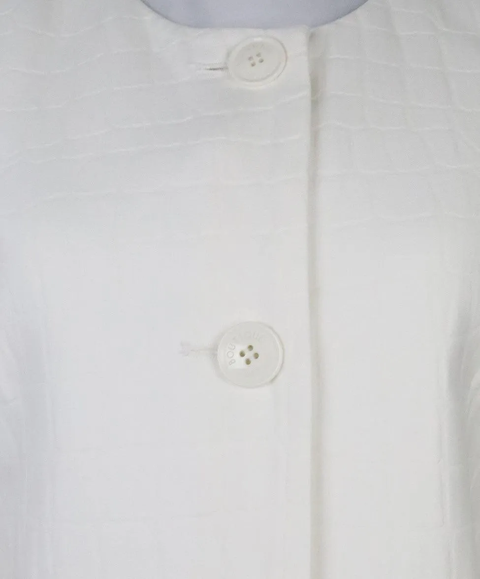 Moschino White Textured Cotton Jacket sz 8