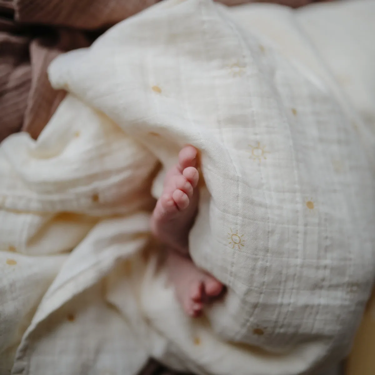Muslin Swaddle Blanket Organic Cotton (Sun)