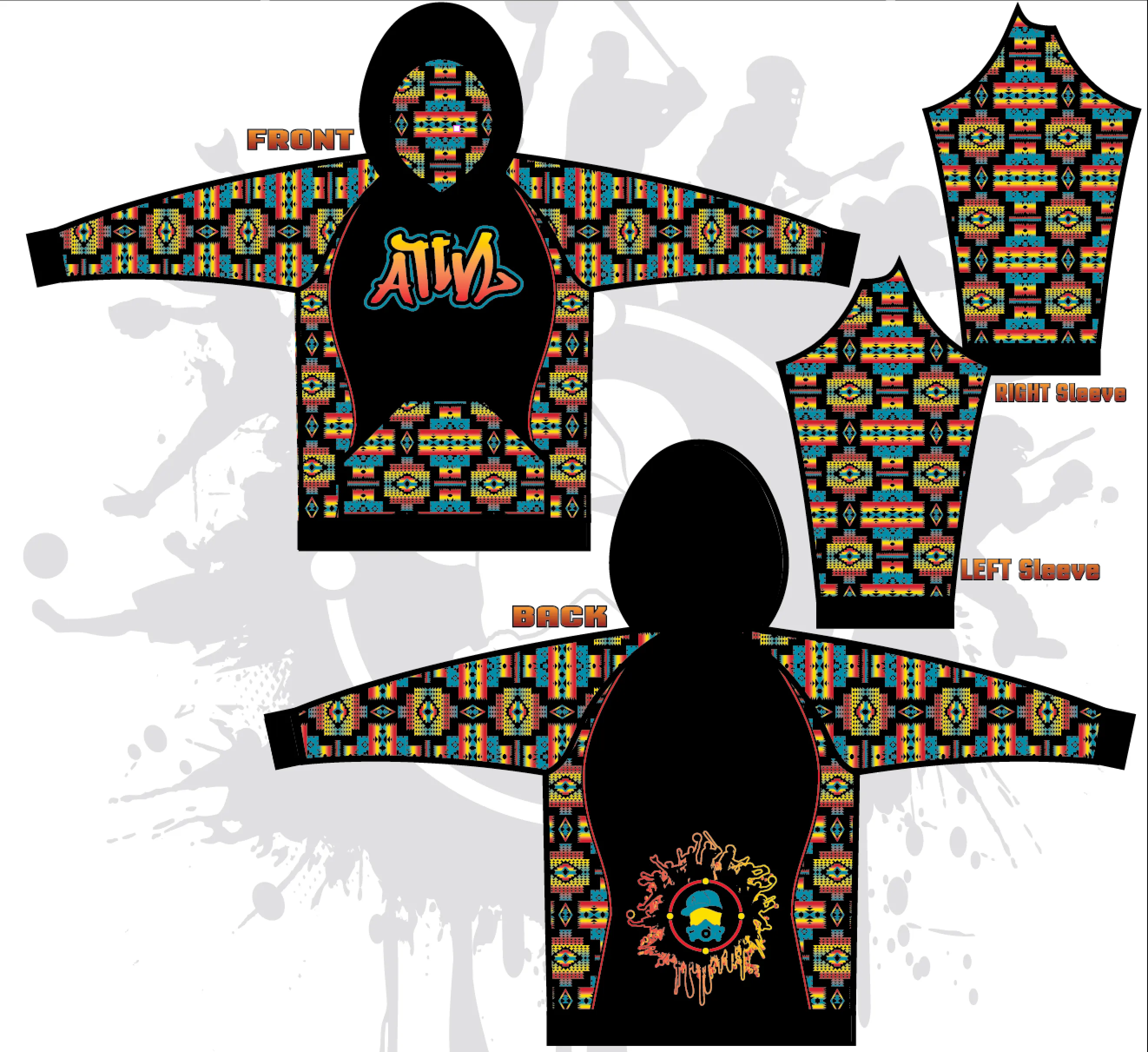 NATIVE PATTERN HOODY