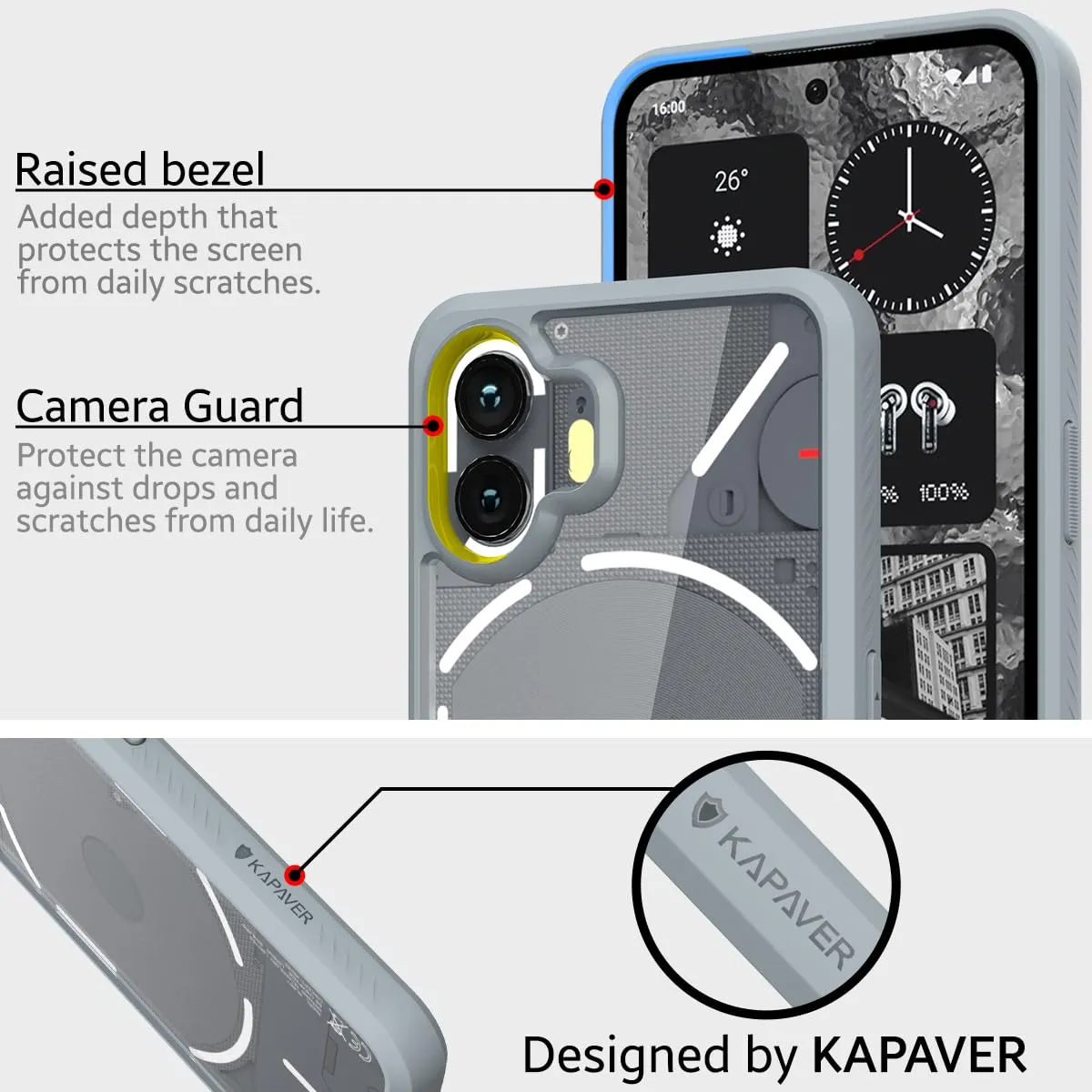 Nothing Phone 2 Back Cover Case | Impulse - Gray
