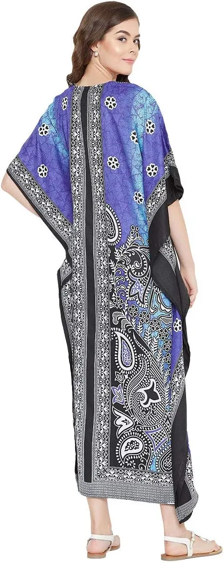 Oussum Women Long Maxi Plus Size Polyester Kaftan Caftan Gown Beach Party Casual Dress