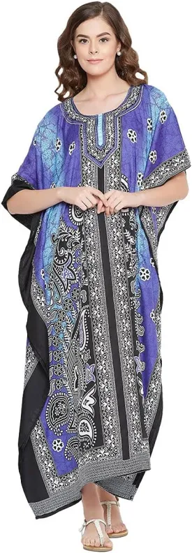 Oussum Women Long Maxi Plus Size Polyester Kaftan Caftan Gown Beach Party Casual Dress