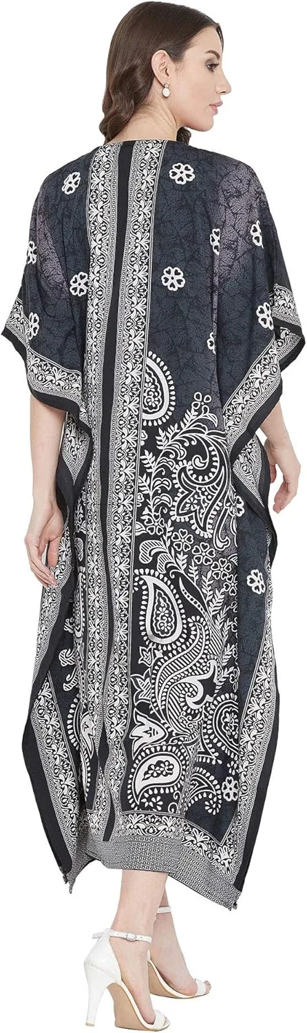 Oussum Women Long Maxi Plus Size Polyester Kaftan Caftan Gown Beach Party Casual Dress