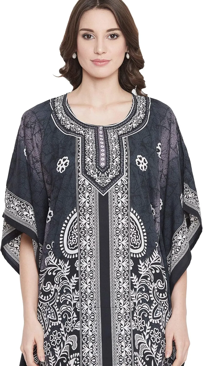 Oussum Women Long Maxi Plus Size Polyester Kaftan Caftan Gown Beach Party Casual Dress