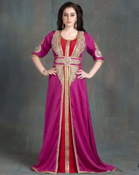 Pink and Maroon Party Wear Jacket Style Dubai Style Takchita MYPF1218