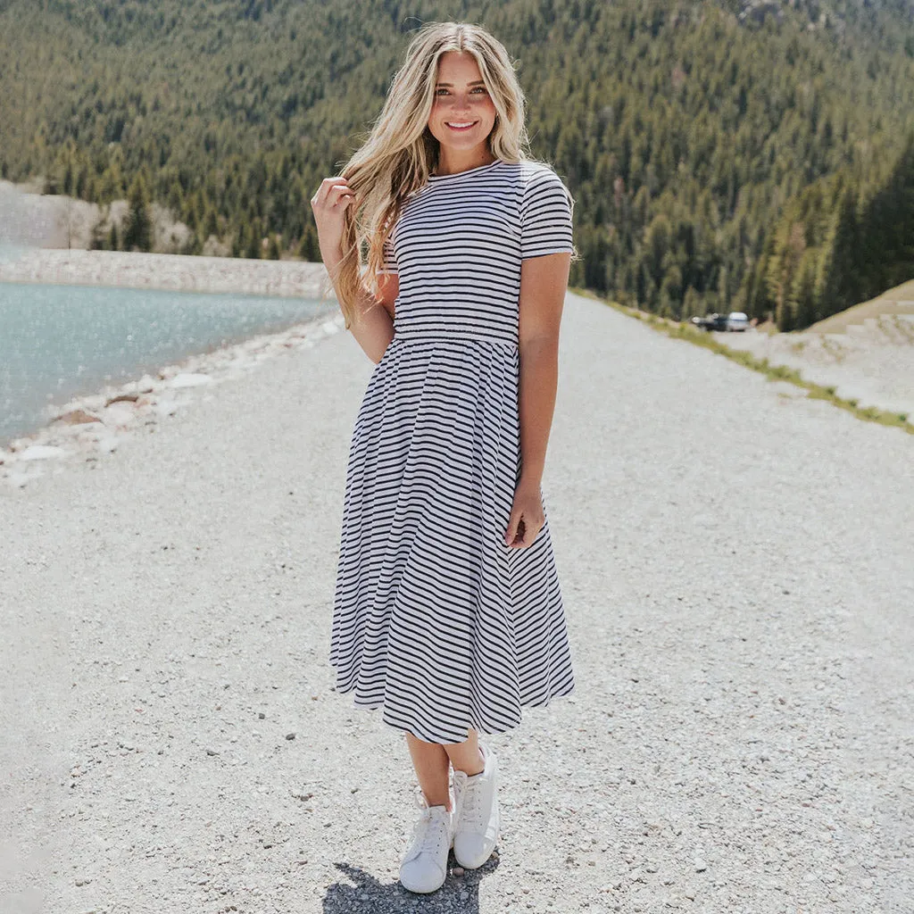Piper Dress (Black Stripe)