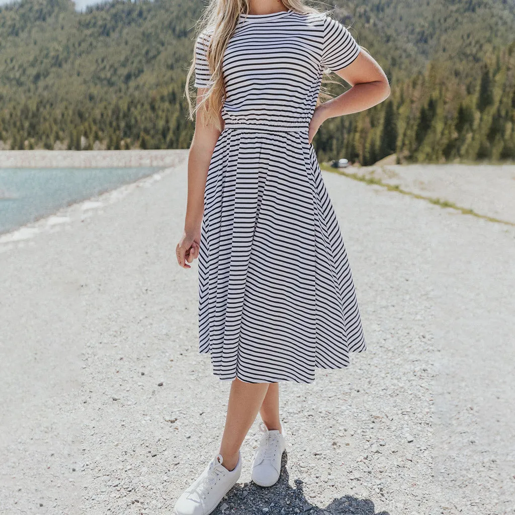 Piper Dress (Black Stripe)