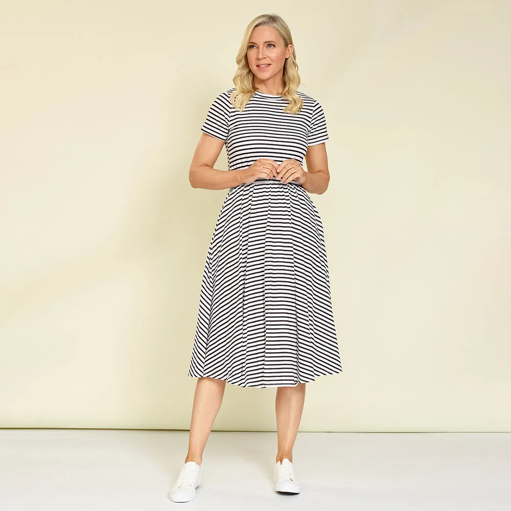 Piper Dress (Black Stripe)