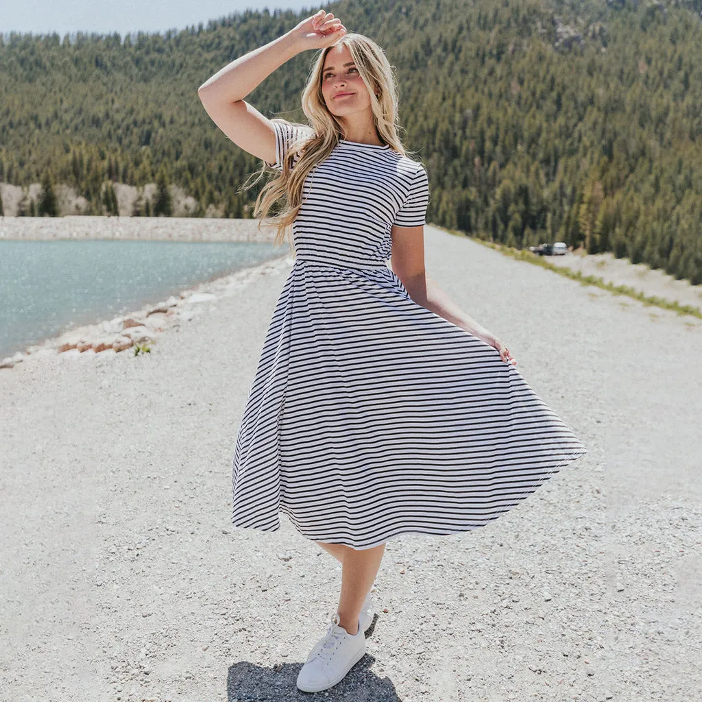 Piper Dress (Black Stripe)