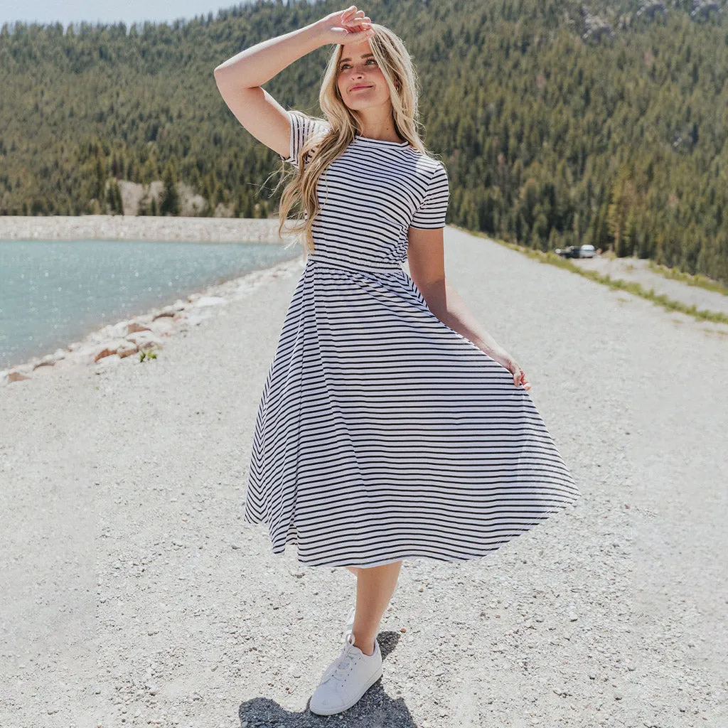 Piper Dress (Black Stripe)