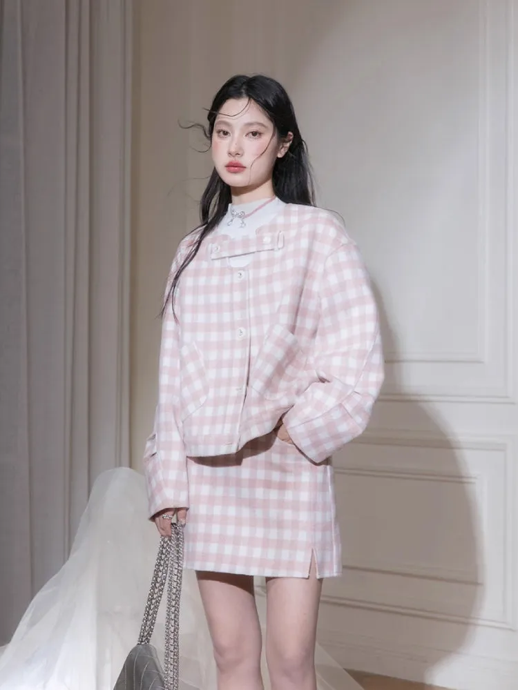 Plaid jacket   skirt【s0000007221】