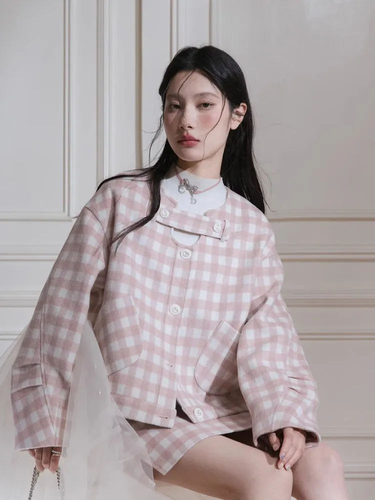 Plaid jacket   skirt【s0000007221】