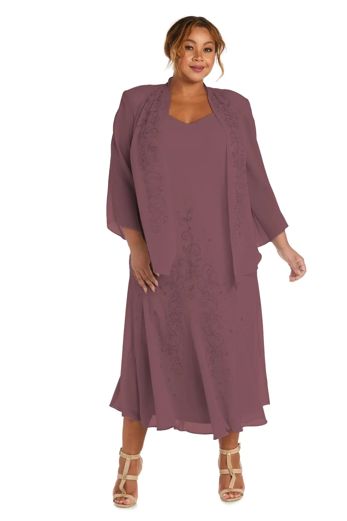 R&M Richards Women's Plus Size Beaded Jacket Dress - Mother of the Bride Dresses