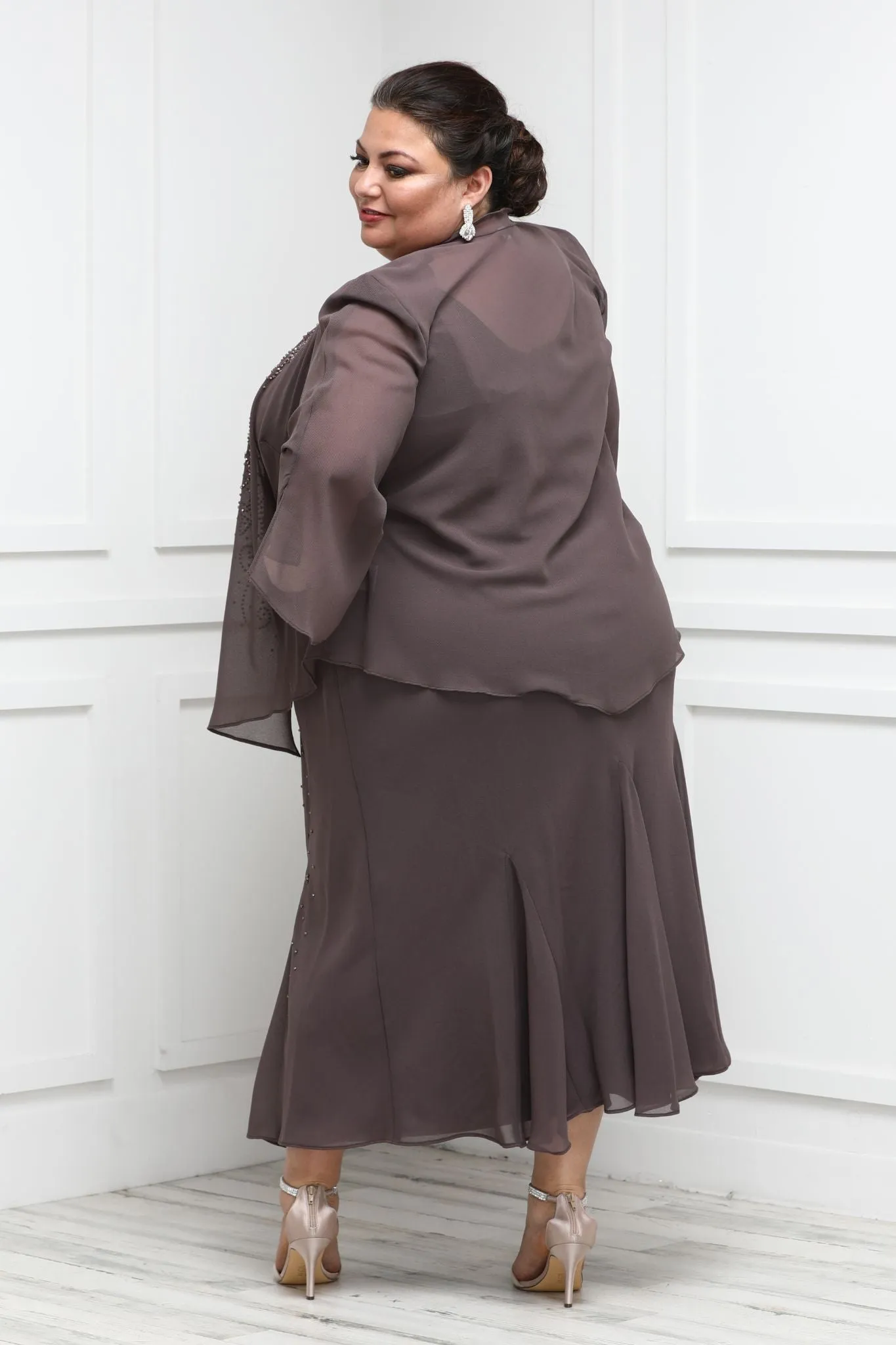 R&M Richards Women's Plus Size Beaded Jacket Dress - Mother of the Bride Dresses