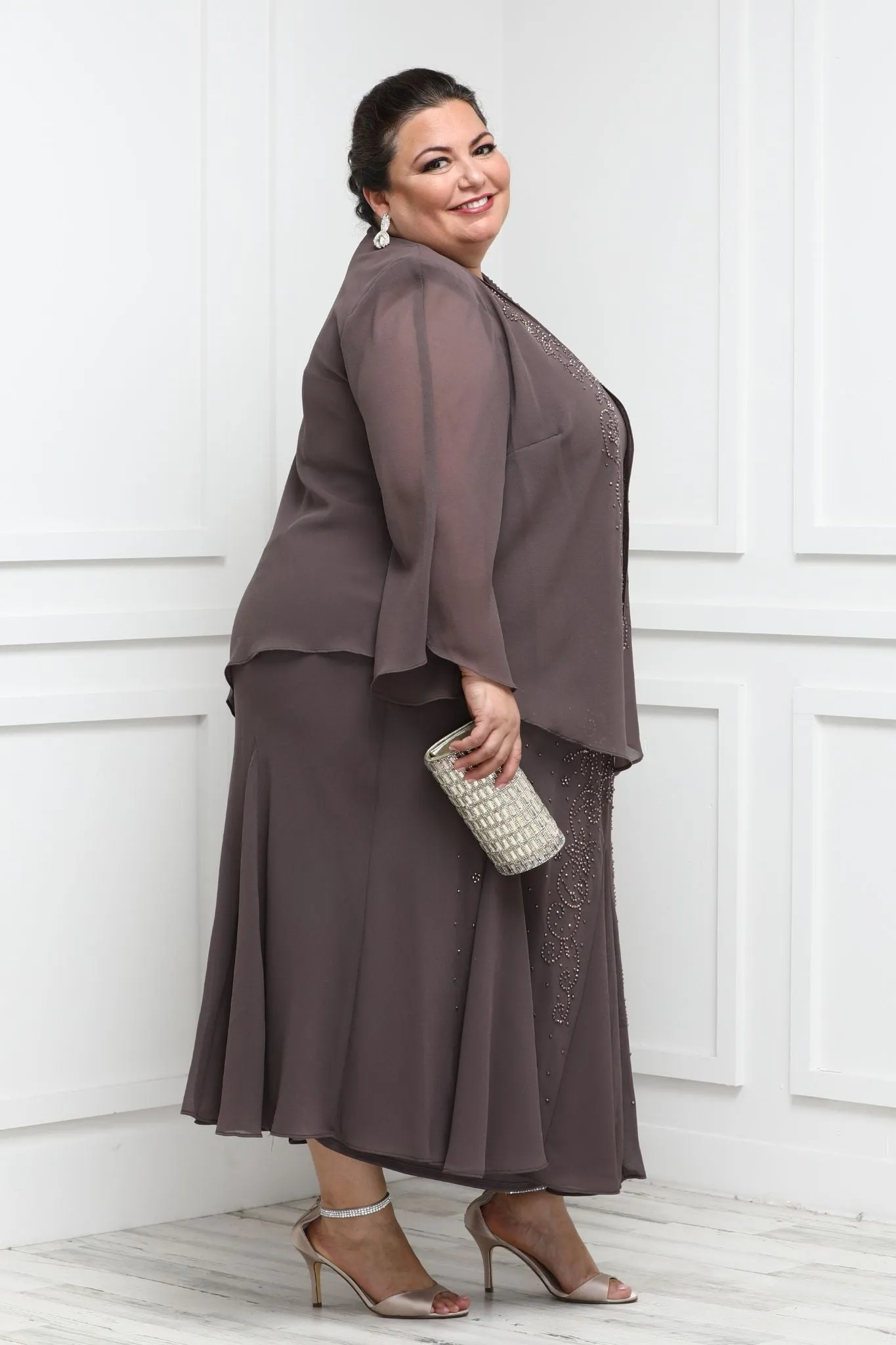 R&M Richards Women's Plus Size Beaded Jacket Dress - Mother of the Bride Dresses