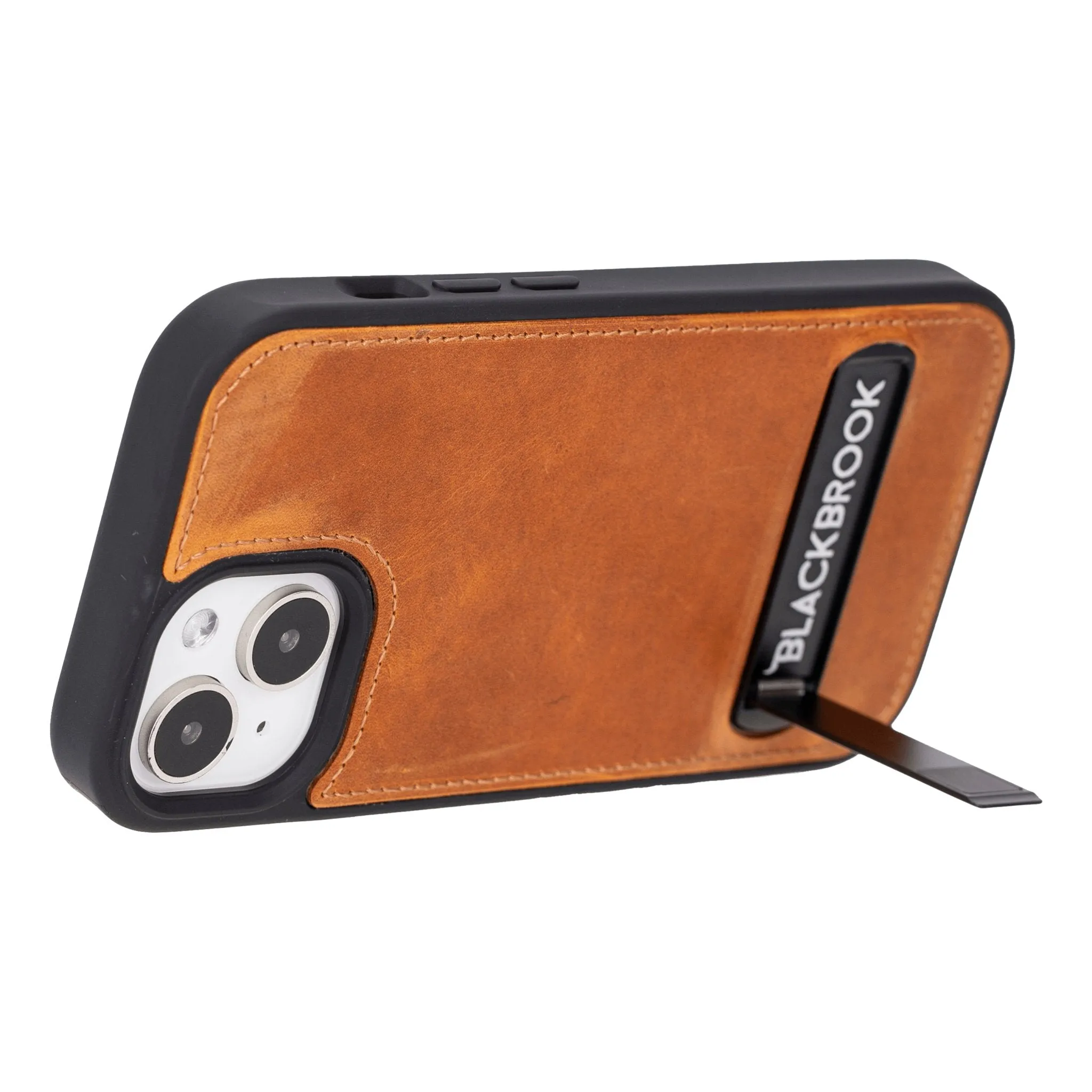 Reed iPhone 15 Plus Snap-On with Stand Case, Golden Brown
