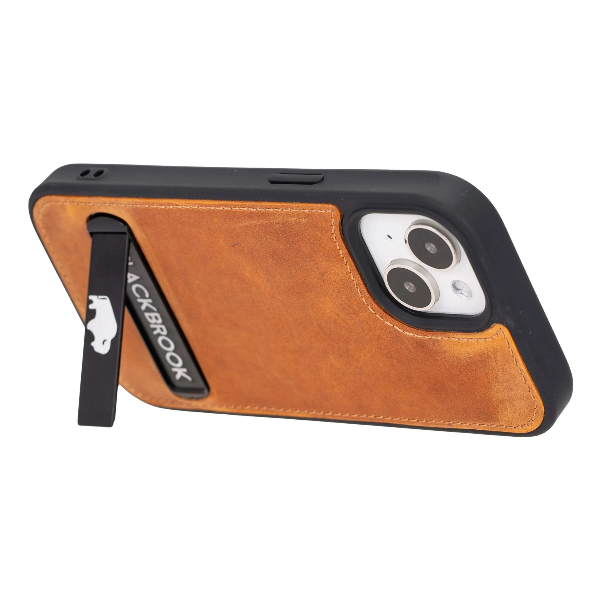 Reed iPhone 15 Plus Snap-On with Stand Case, Golden Brown