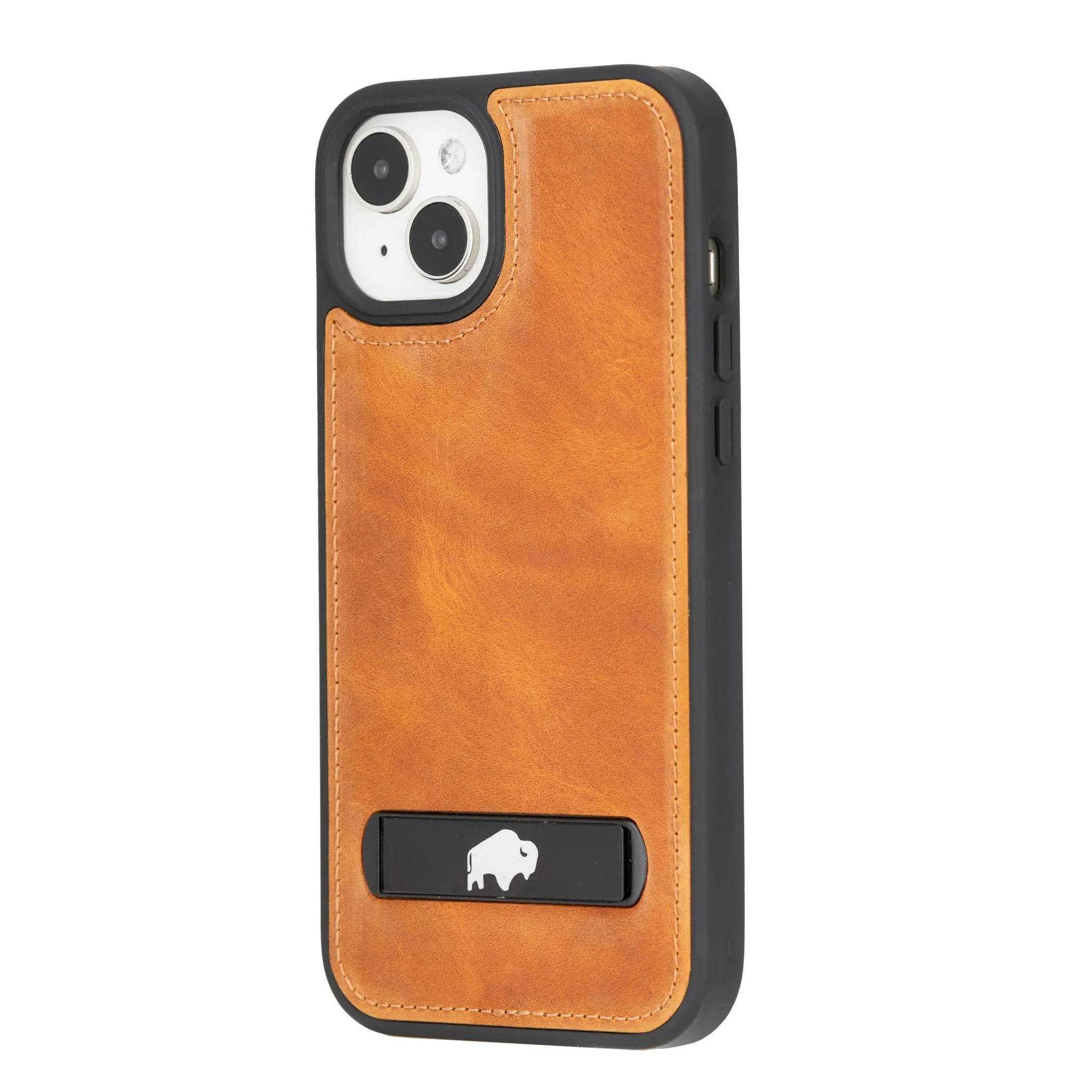 Reed iPhone 15 Plus Snap-On with Stand Case, Golden Brown