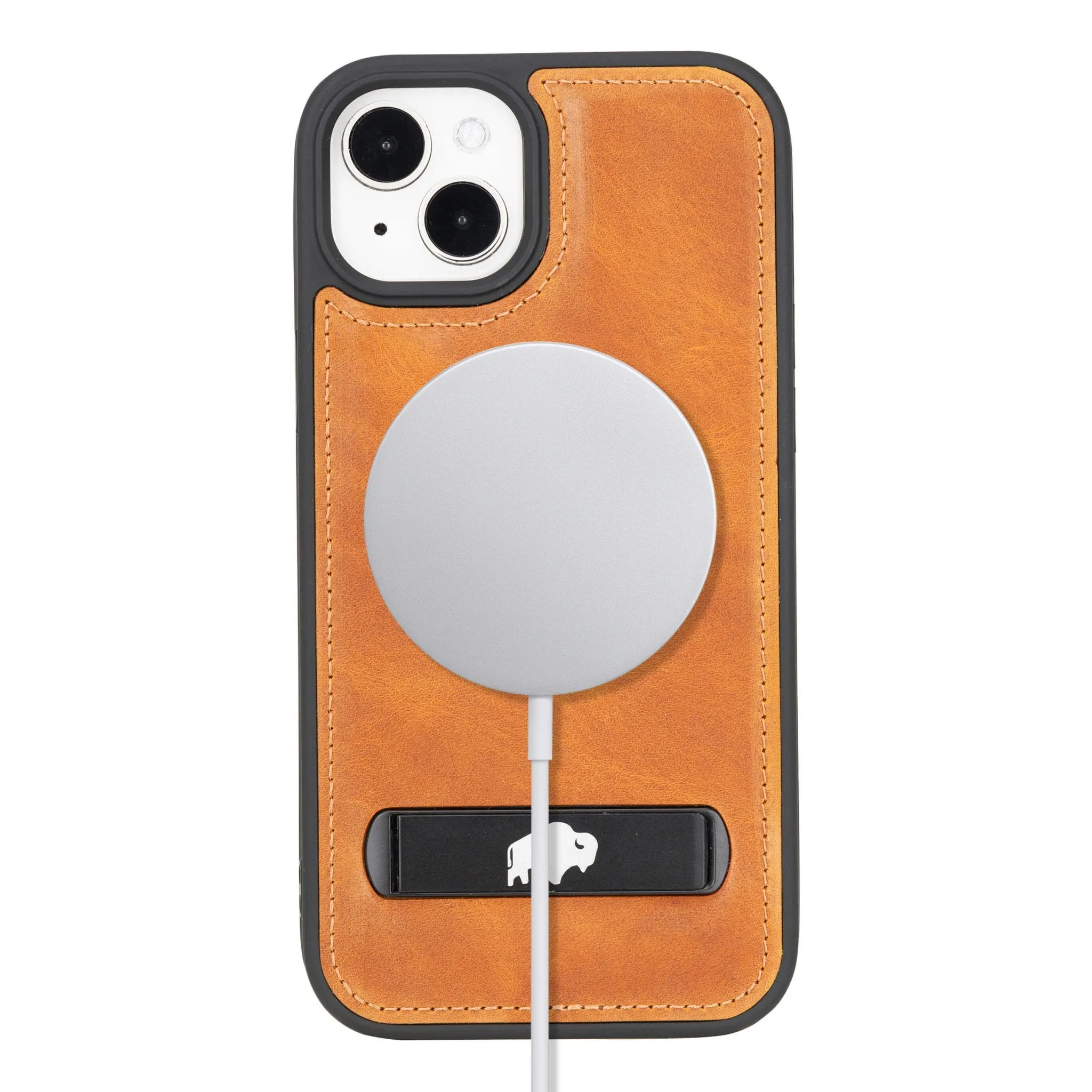 Reed iPhone 15 Plus Snap-On with Stand Case, Golden Brown