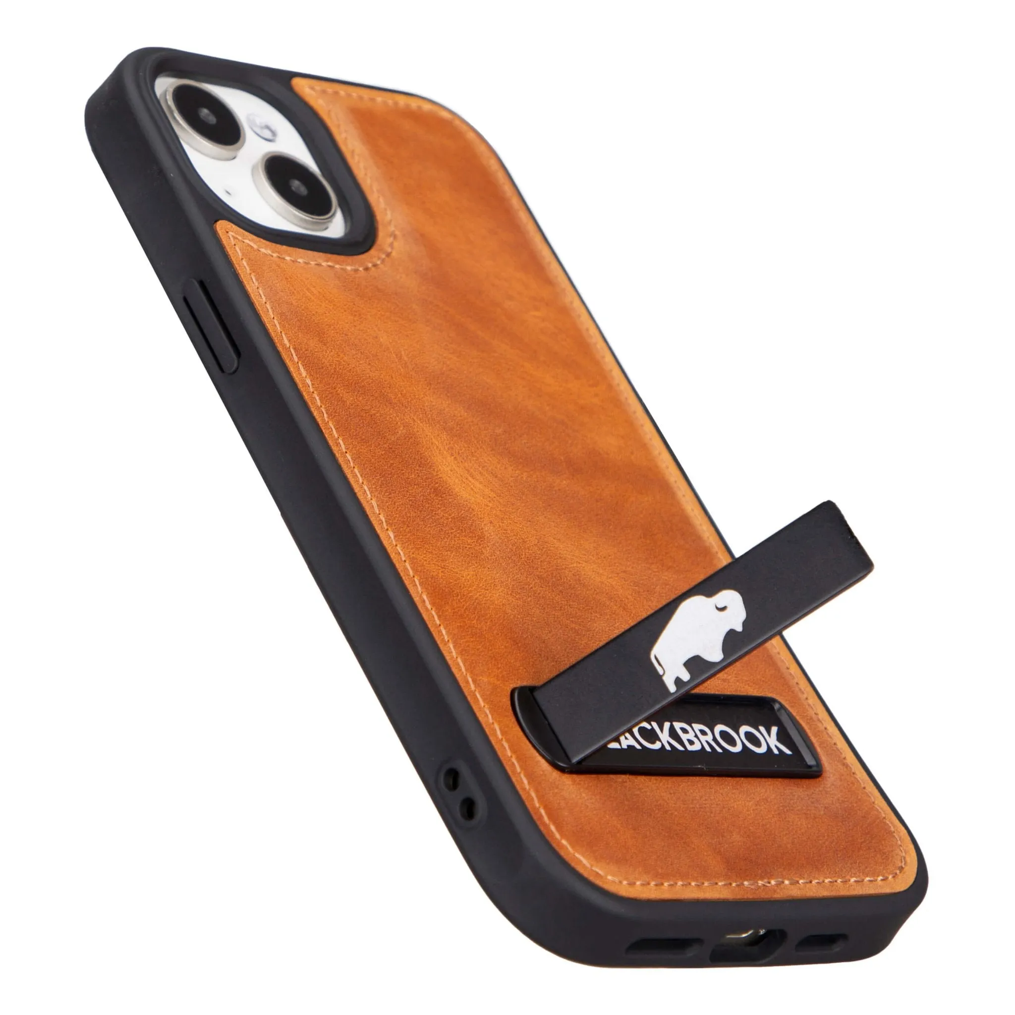 Reed iPhone 15 Plus Snap-On with Stand Case, Golden Brown
