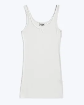 Rib Tank Dress in White