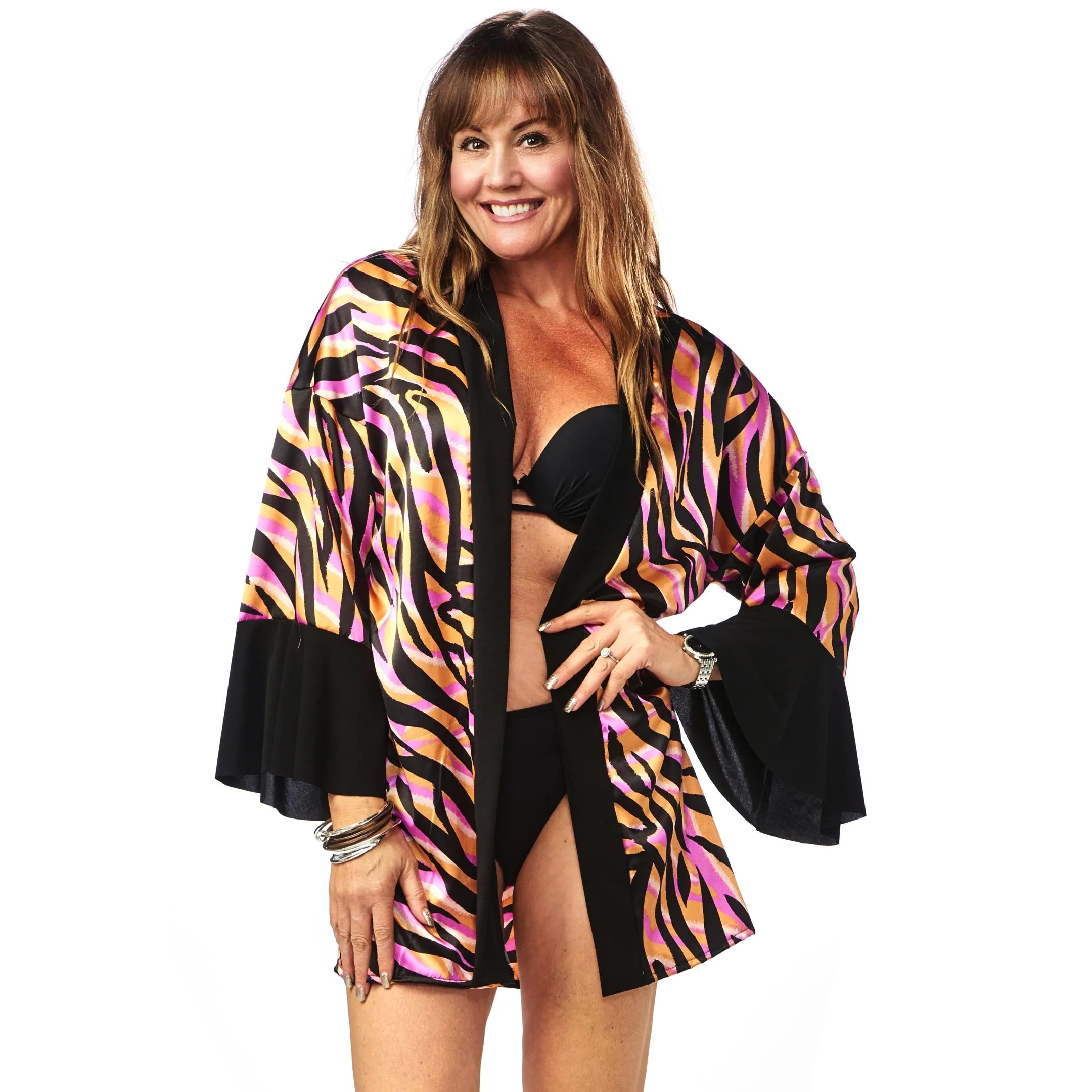 Ruffled Sleeve Short Kimono