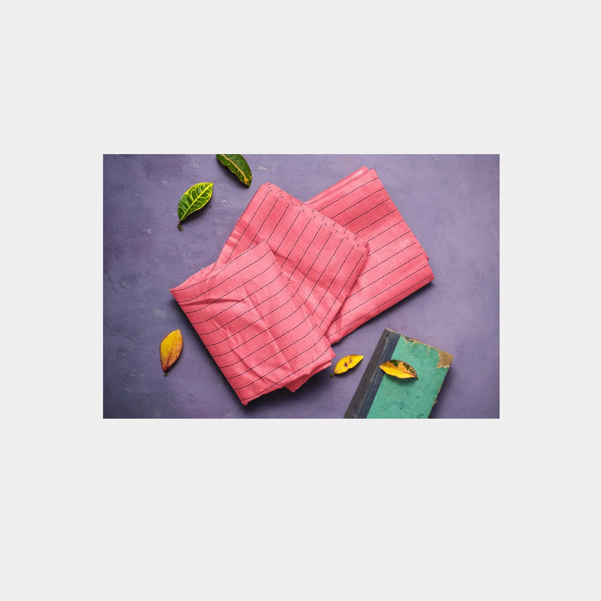 Salmon Pink Jacquard Cotton Fabric 48 inches
