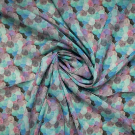 Sky Blue Digital Print Shisha Crepe Fabric