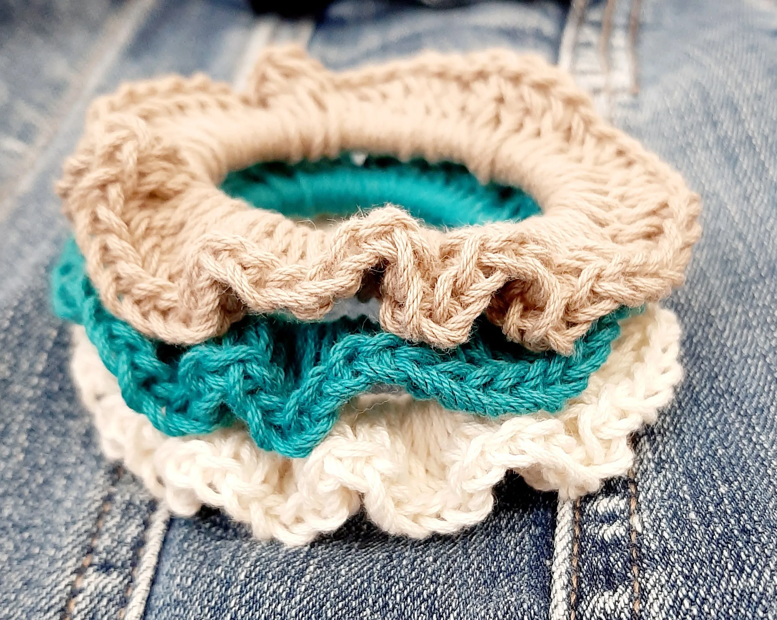 Soft Handmade Scrunchies - Crochet Hair Ties