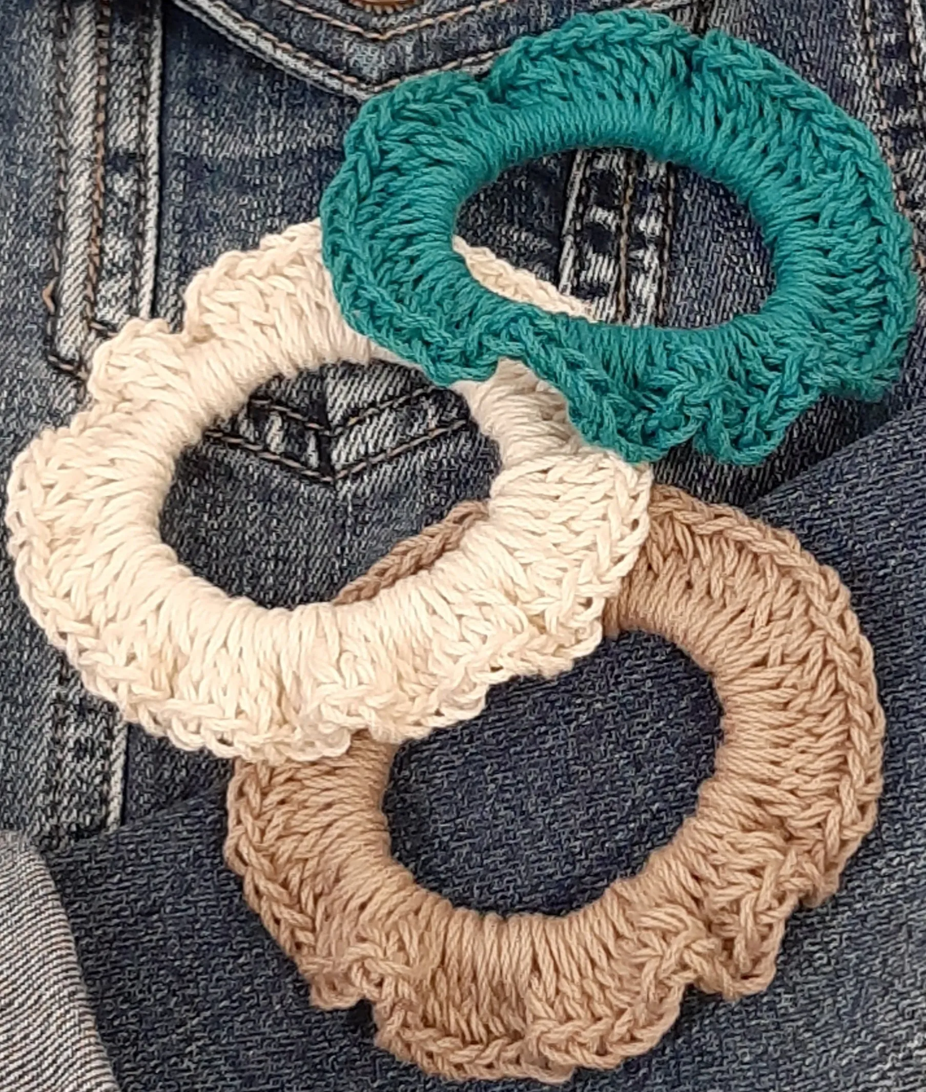 Soft Handmade Scrunchies - Crochet Hair Ties