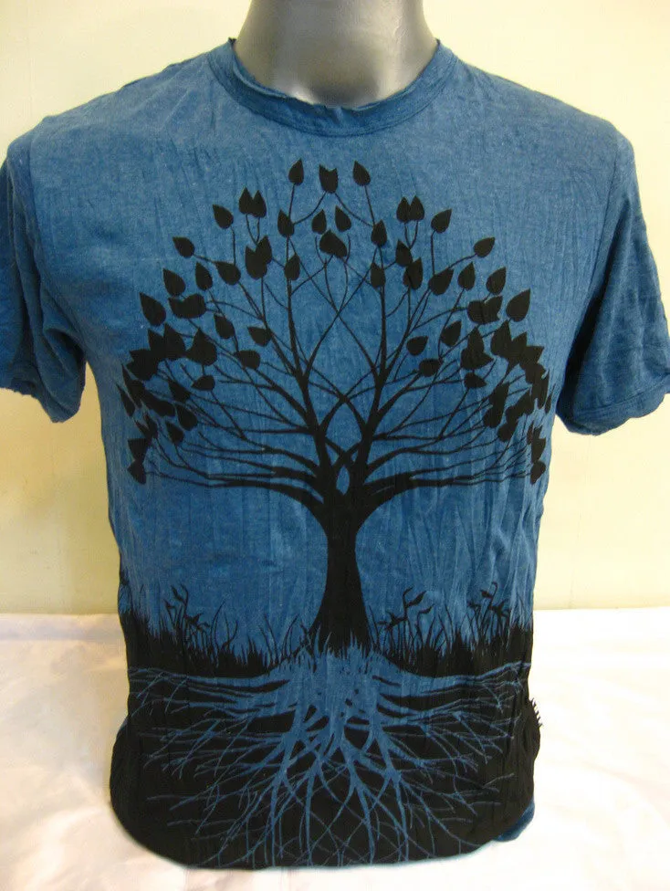 Sure Design Men's Tree Of Life T-Shirt Denim Blue