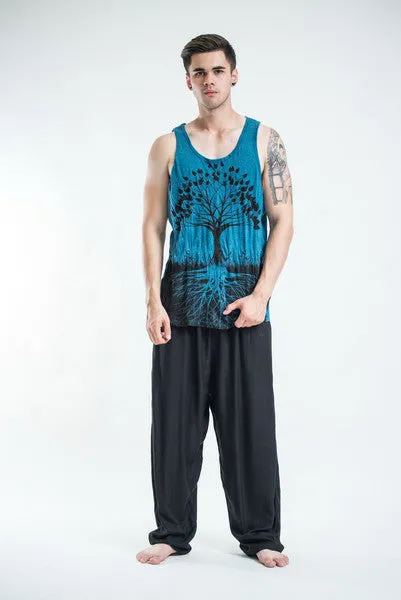 Sure Design Men's Tree Of Life Tank Top Denim Blue