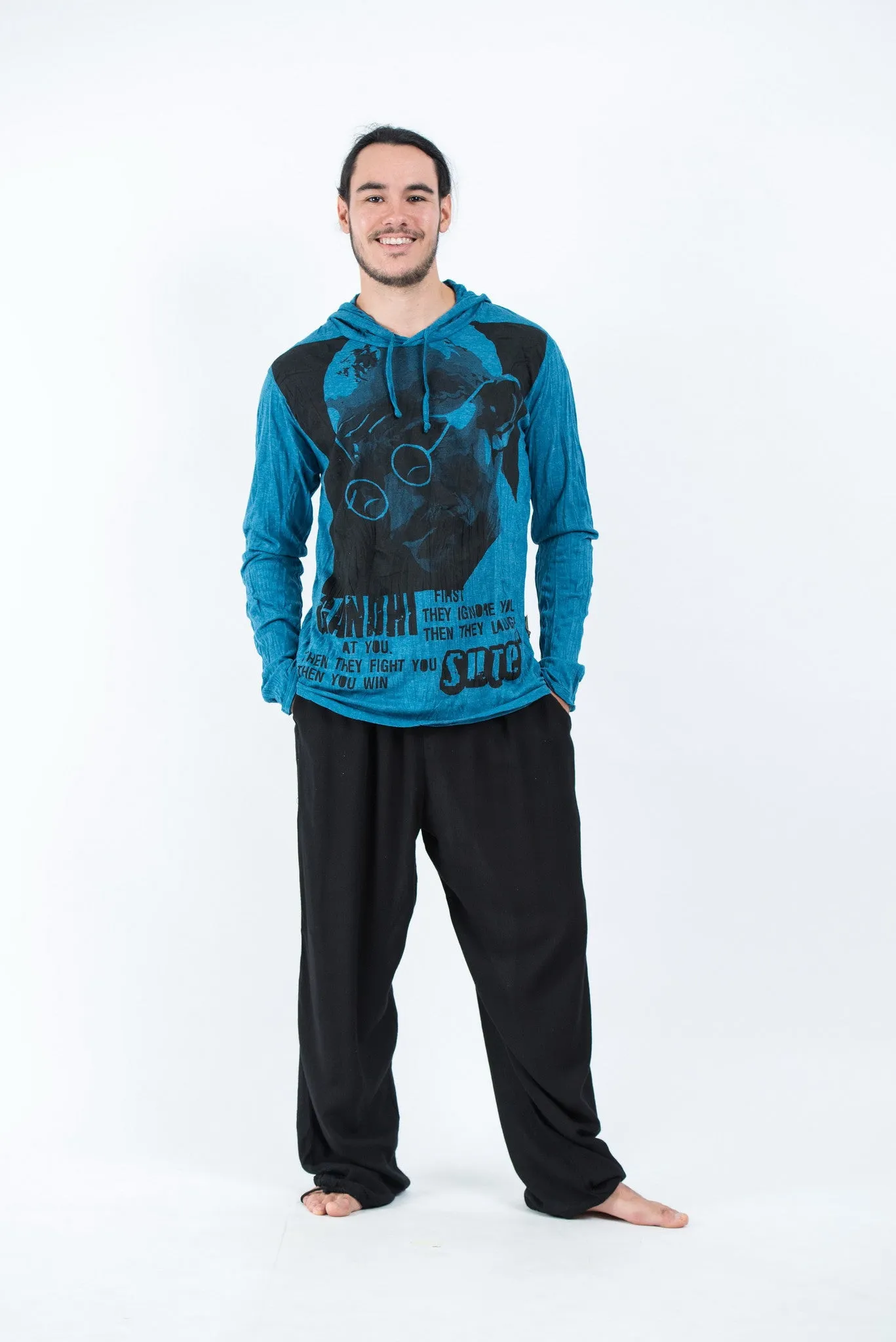 Sure Design Unisex Gandhi Hoodie Denim Blue