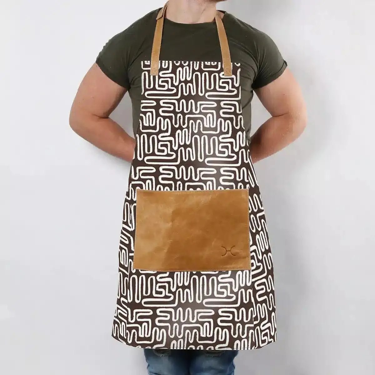 Thandana Laminated Fabric with Leather Pouch Apron | New Designs