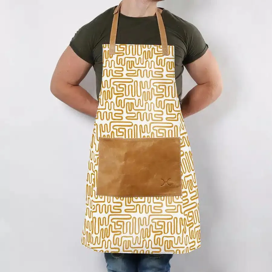 Thandana Laminated Fabric with Leather Pouch Apron | New Designs