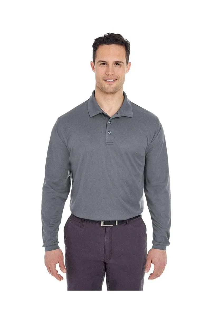 UltraClub 8210LS: Adult Cool & Dry Long-Sleeve Mesh Pique Polo
