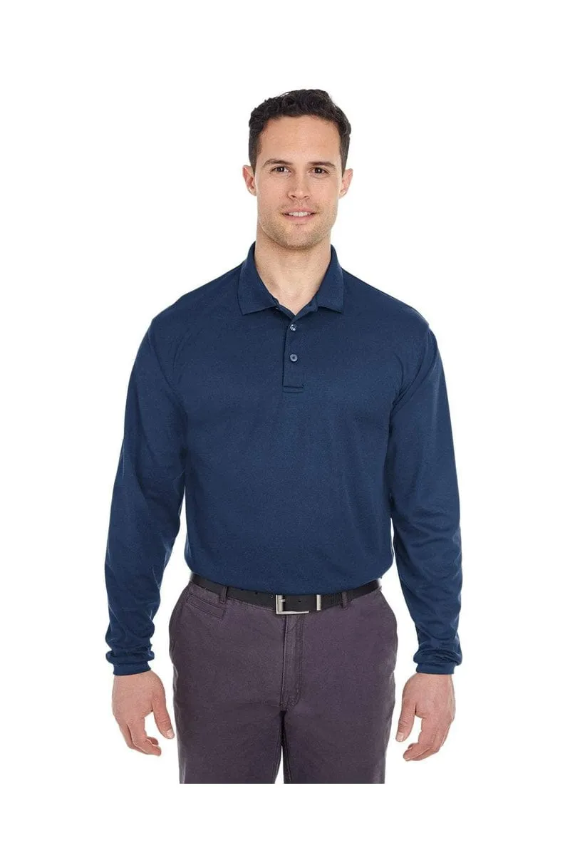 UltraClub 8210LS: Adult Cool & Dry Long-Sleeve Mesh Pique Polo