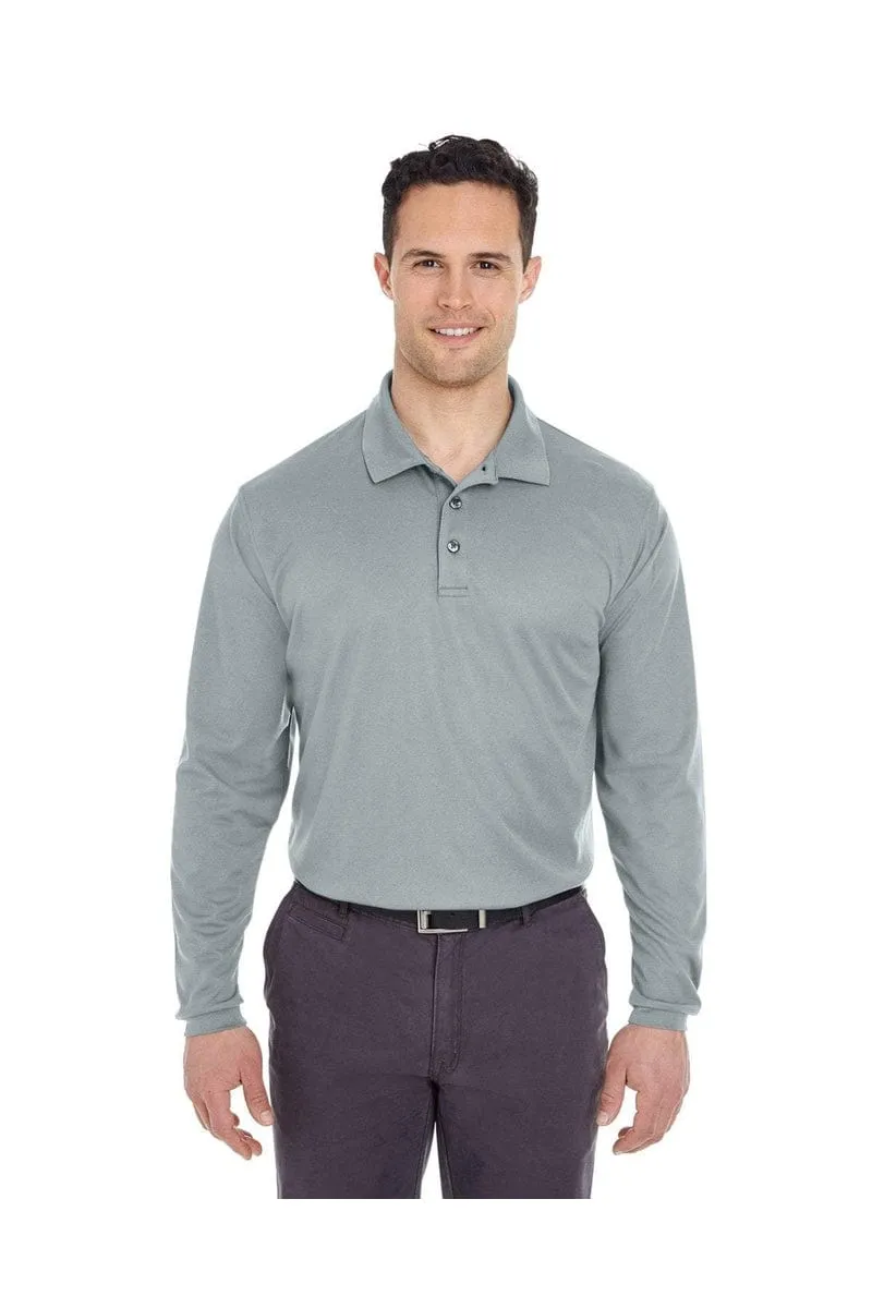 UltraClub 8210LS: Adult Cool & Dry Long-Sleeve Mesh Pique Polo