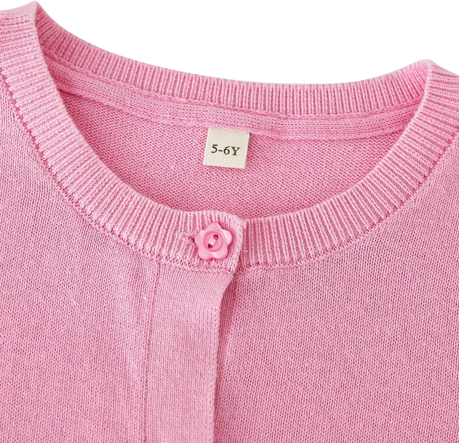 UMELOK Girls Cardigan School Uniform Sweater Crew Neck Long Sleeve Cotton Sweaters