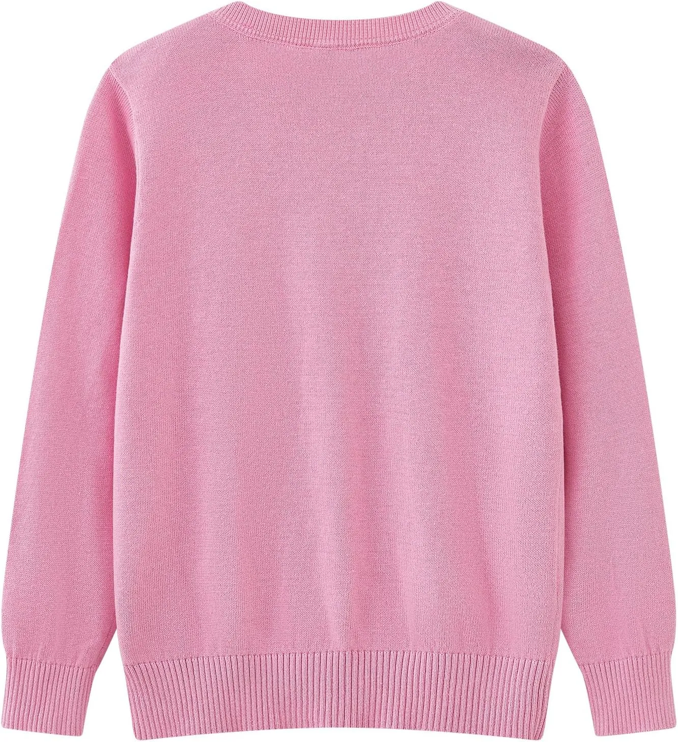 UMELOK Girls Cardigan School Uniform Sweater Crew Neck Long Sleeve Cotton Sweaters