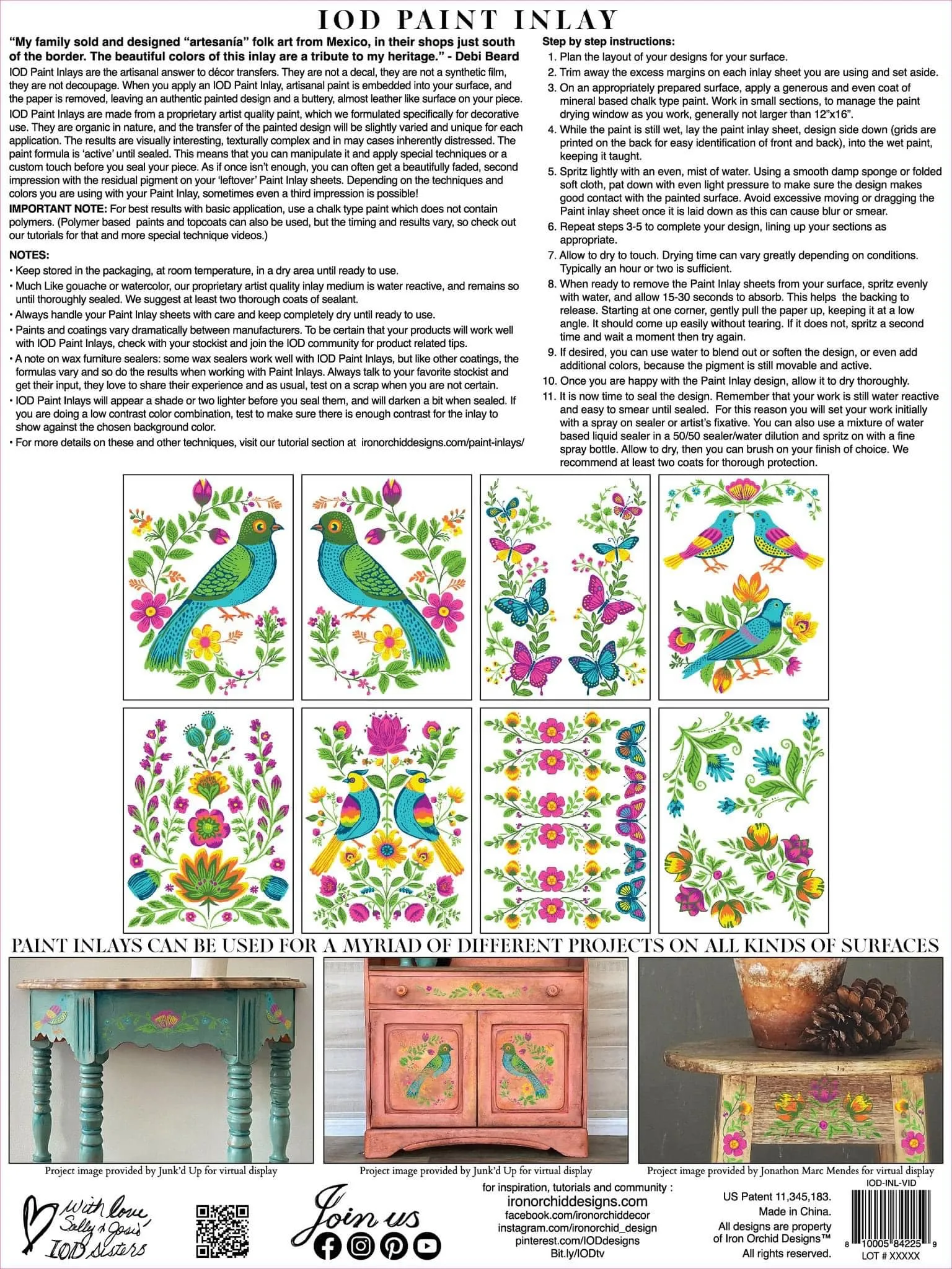 Vida Flora DIY Paint IOD Paint Inlay By Debi Beard of Debis Design Diary DIY Paint
