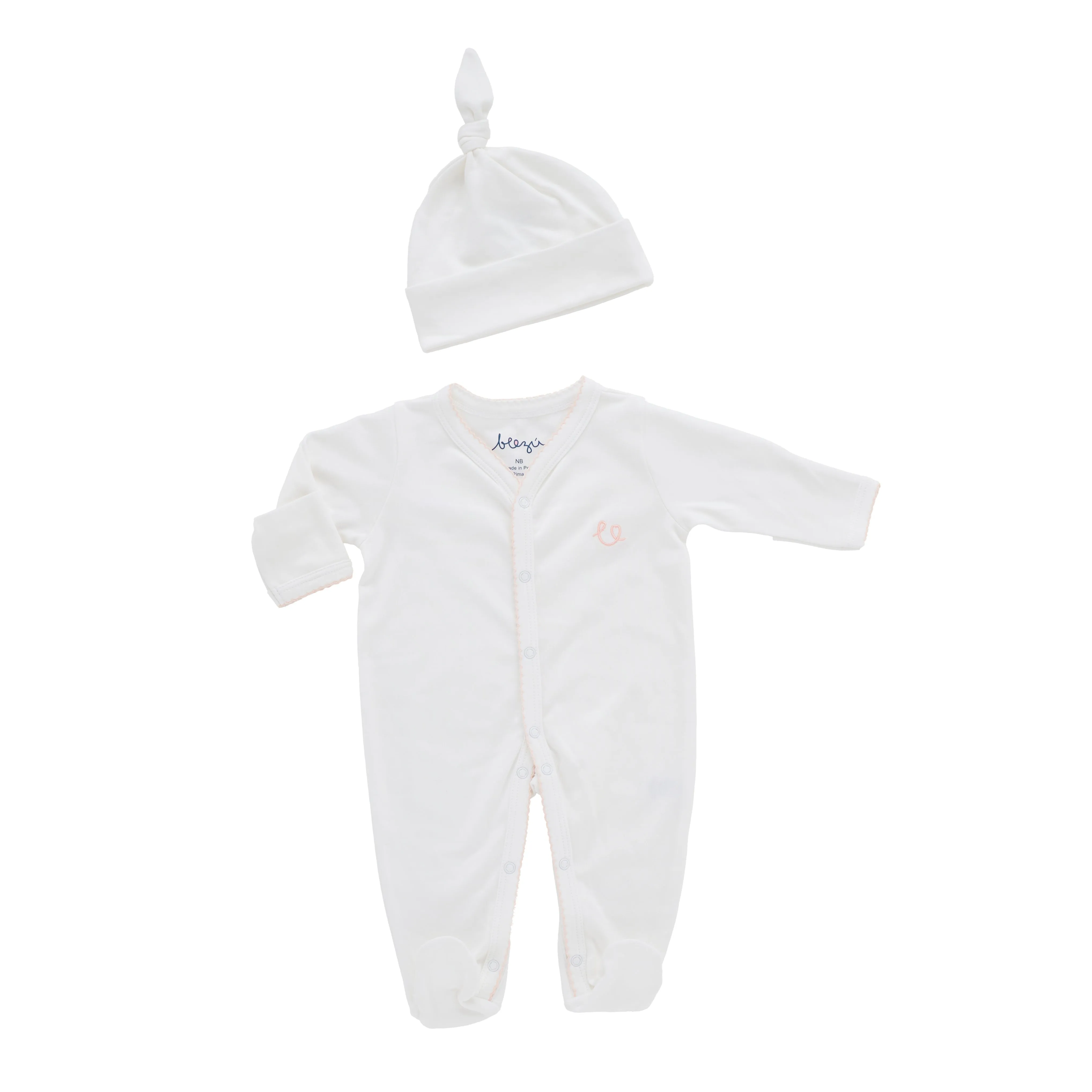 White Front Snap Footie