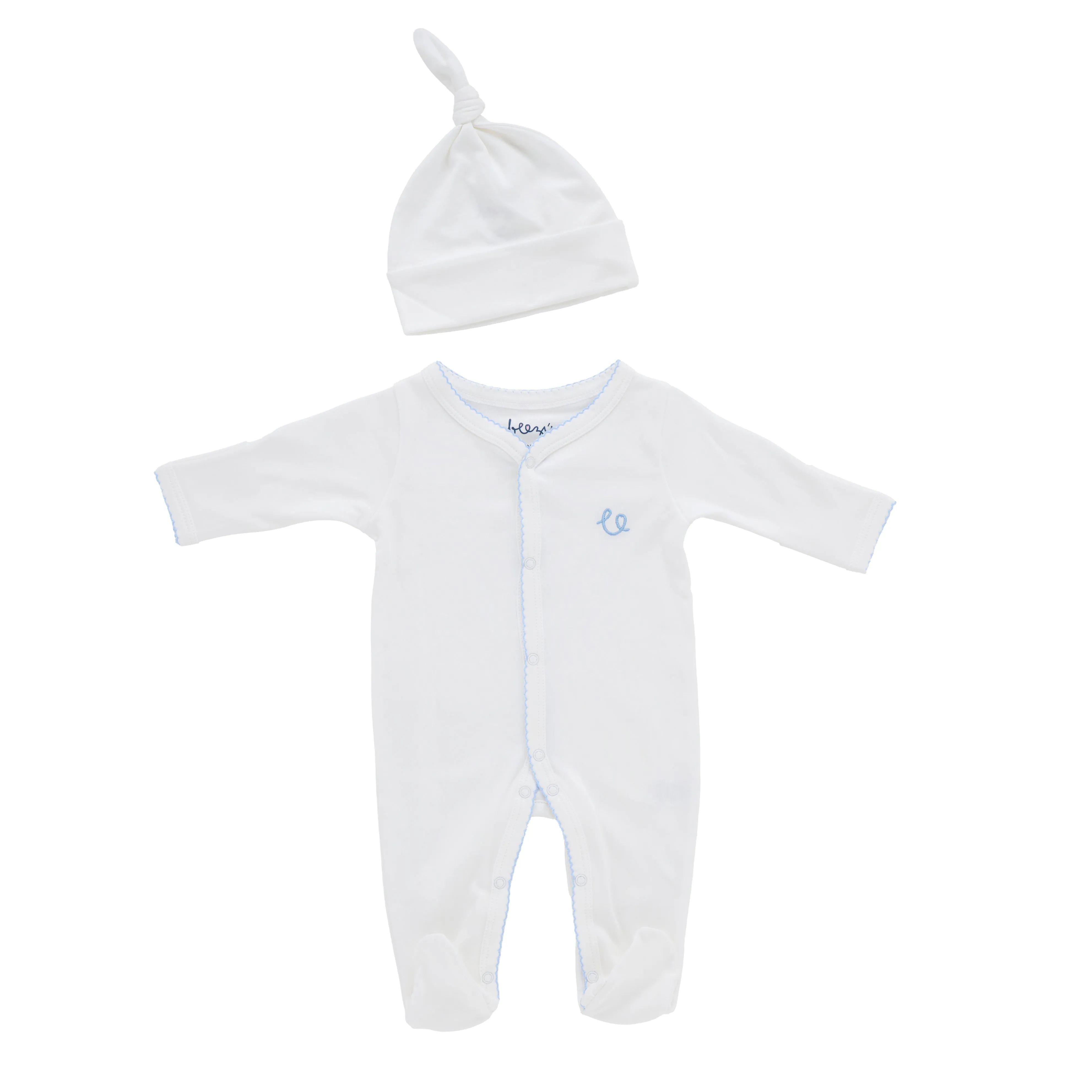 White Front Snap Footie