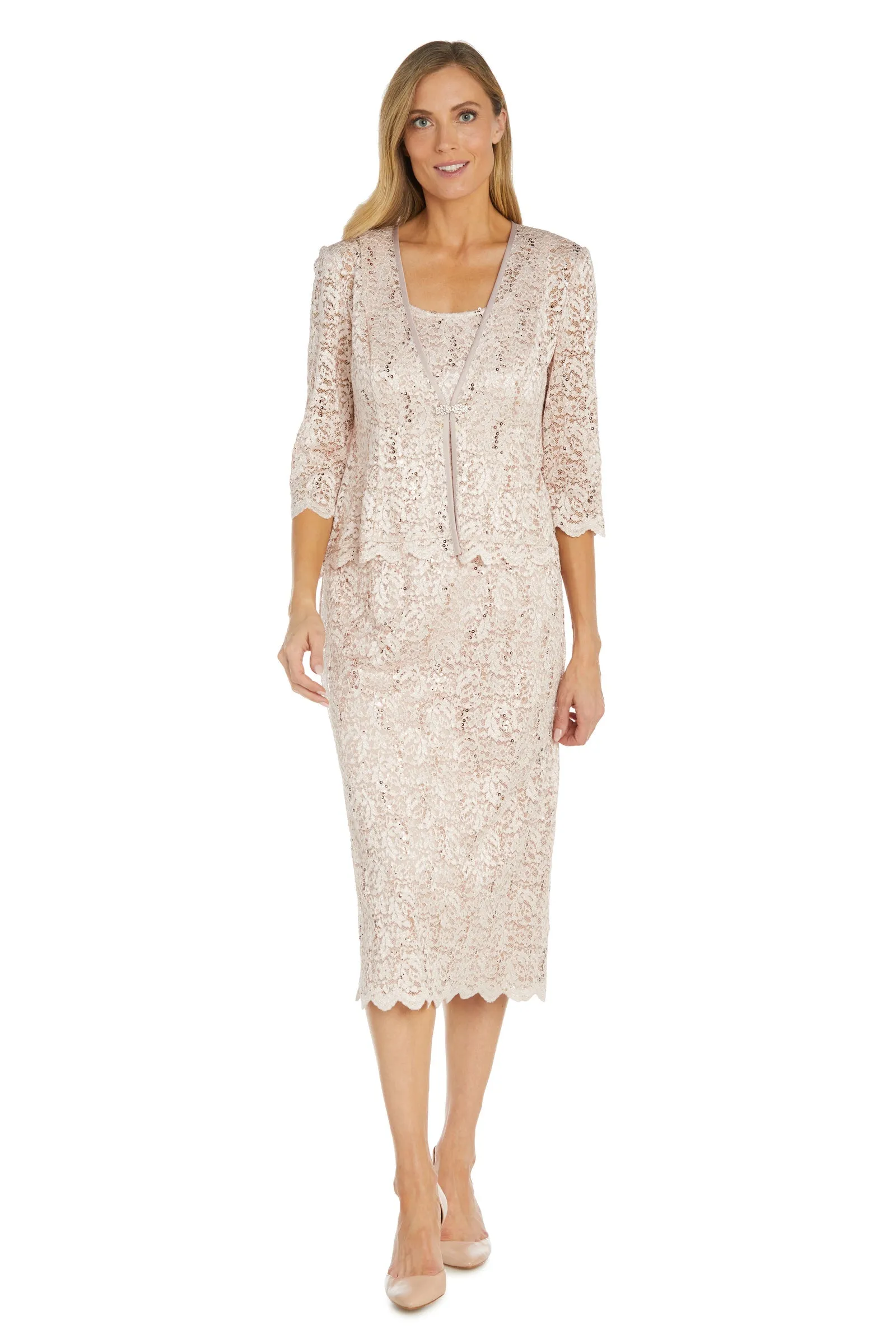 Women's Sleeveless Lace Dress and Jacket