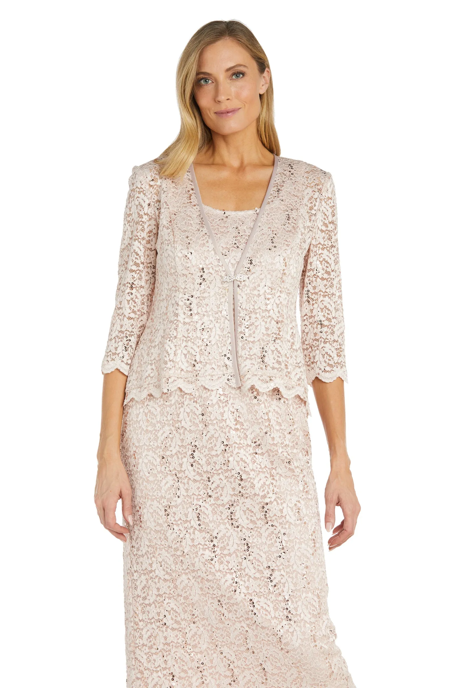 Women's Sleeveless Lace Dress and Jacket