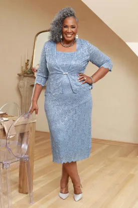 Women's Sleeveless Lace Dress and Jacket